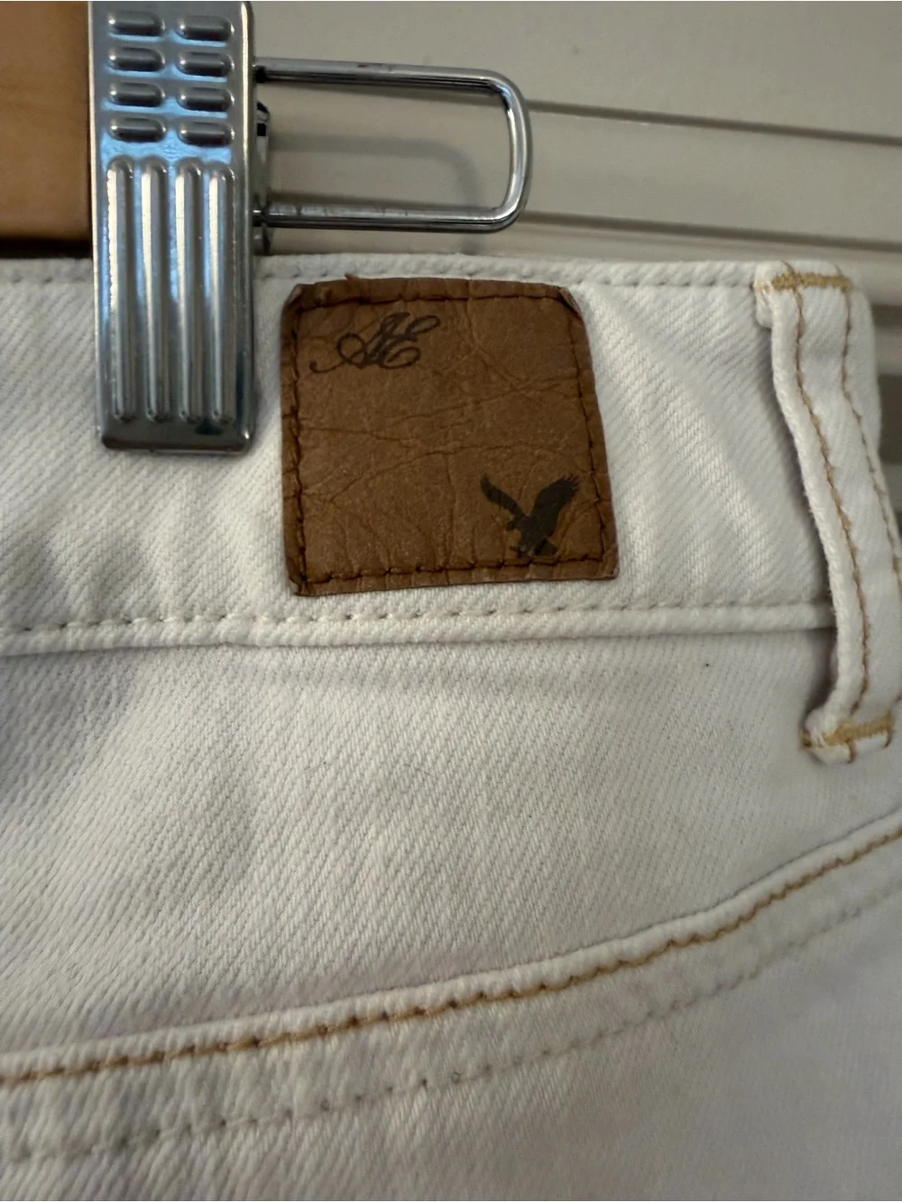 AEO 2011 size 6 White Distressed Denim Micro Mini Skirt